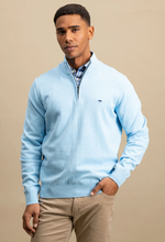 Load image into Gallery viewer, Fynch Hatton - Half Zip Knit Jumper, Splashy Blue
