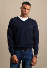 Load image into Gallery viewer, Fynch Hatton - V-Neck Jumper, Navy