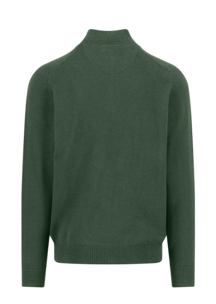 Fynch-Hatton - Sweater With Zip, Dark Leaf