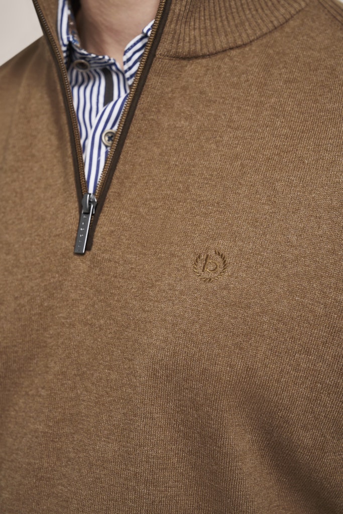 Bugatti - Cotton Cashmere Half Zip, Beige