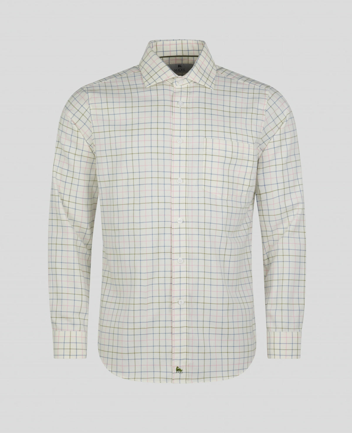 Magee - Caher Flannel Shirt, Green Tattersalls