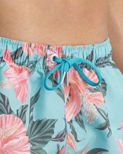 Load image into Gallery viewer, GANT - Tropical Print Swim Shorts, Light Aqua Green