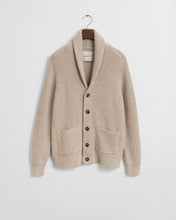 Load image into Gallery viewer, GANT - Wool Blend Shawl Collar Cardigan, Light Beige Melange