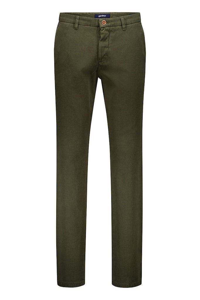 Gardeur Bono, Luxury Cotton Slacks, Olive Green Gardeur