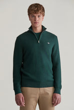 Load image into Gallery viewer, GANT - Cotton Textured Half Zip, Tartan Green