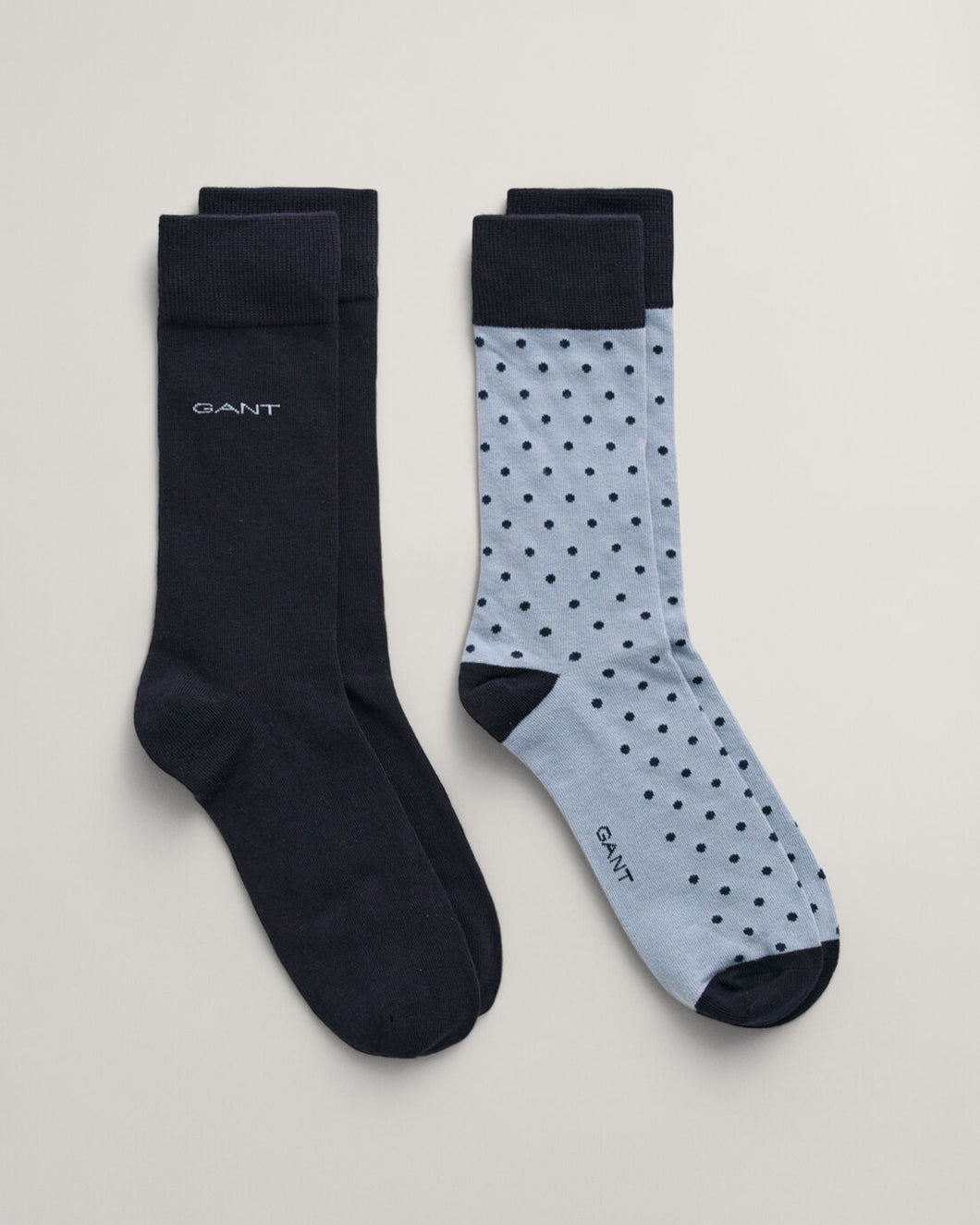 GANT - 2 Dot & Solid Socks, Dove Blue
