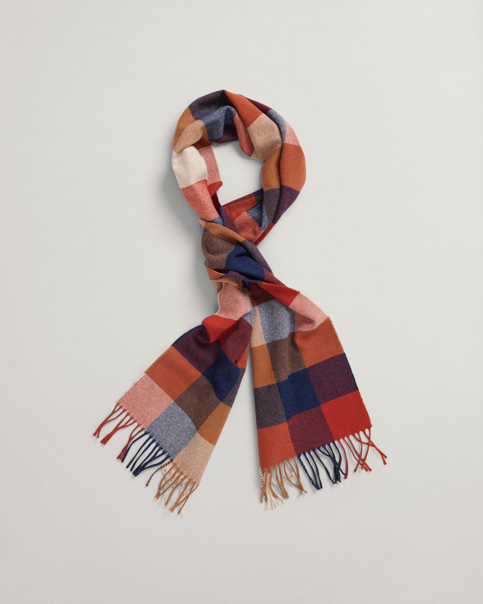 GANT Multi Check Scarf, Golden Orange GANT Tector Menswear
