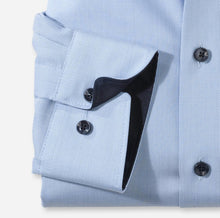 Load image into Gallery viewer, OLYMP - Light Blue Shirt with Navy Contrast in Modern Fit