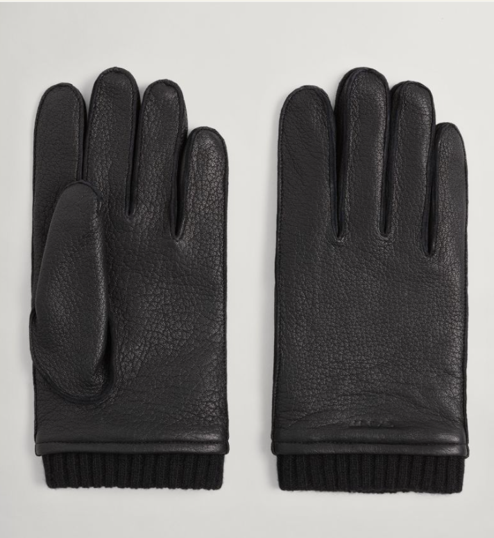 GANT Leather Gloves, Black