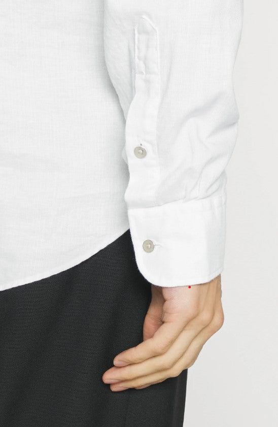 Michael Kors - Washed Linen Cotton Slim Fit Shirt , White