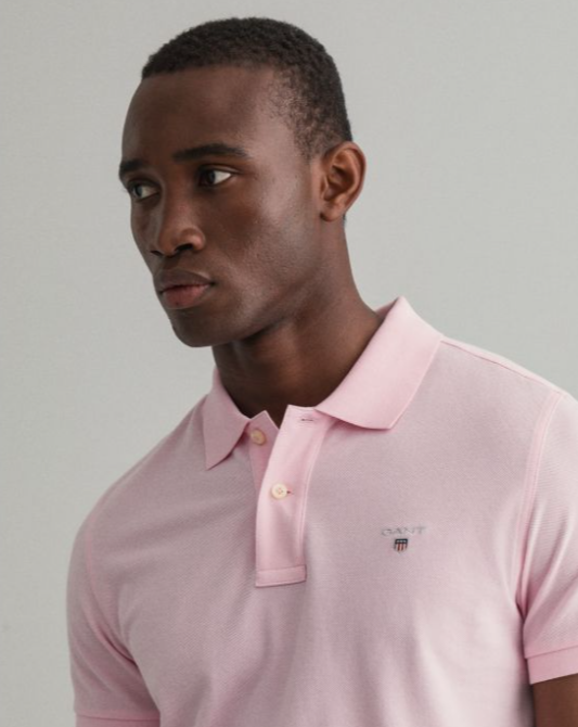 Gant pink polo sales shirt
