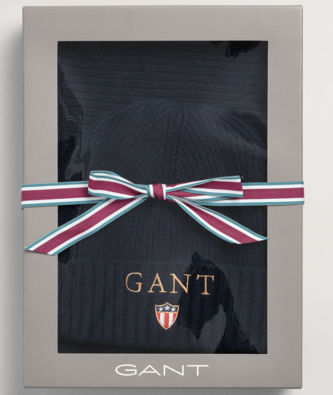 GANT Scarf Beanie Set, Evening Blue GANT Tector Menswear