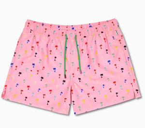 Happy Socks - Palm Swim Shorts, Pink (L & XXL Only)