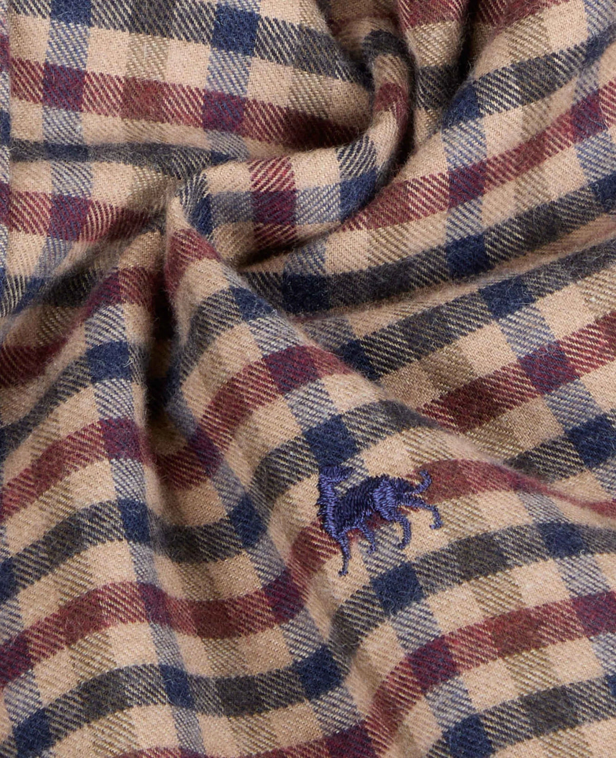 Magee - Classic Fit Nephin Cashmere Blend Shirt, Burgundy Gingham