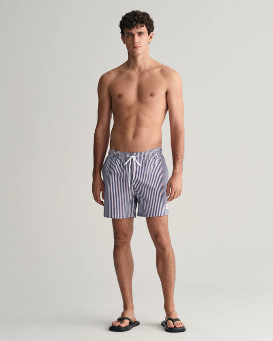 GANT - Seersucker Swim Shorts, Deep Blue