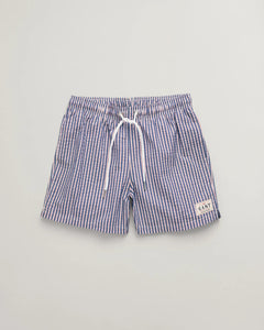 GANT - Seersucker Swim Shorts, Deep Blue