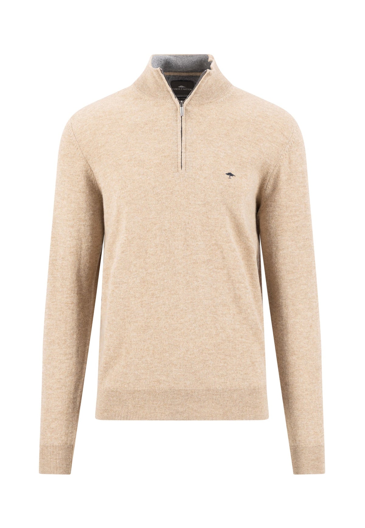 Fynch Hatton - Merino Cashmere Half-Zip, Taupe