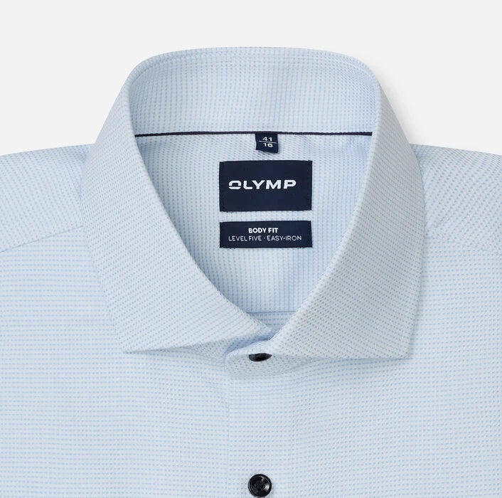 OLYMP - Level Five Body Fit Royal Kent Business Shirt, White Textured