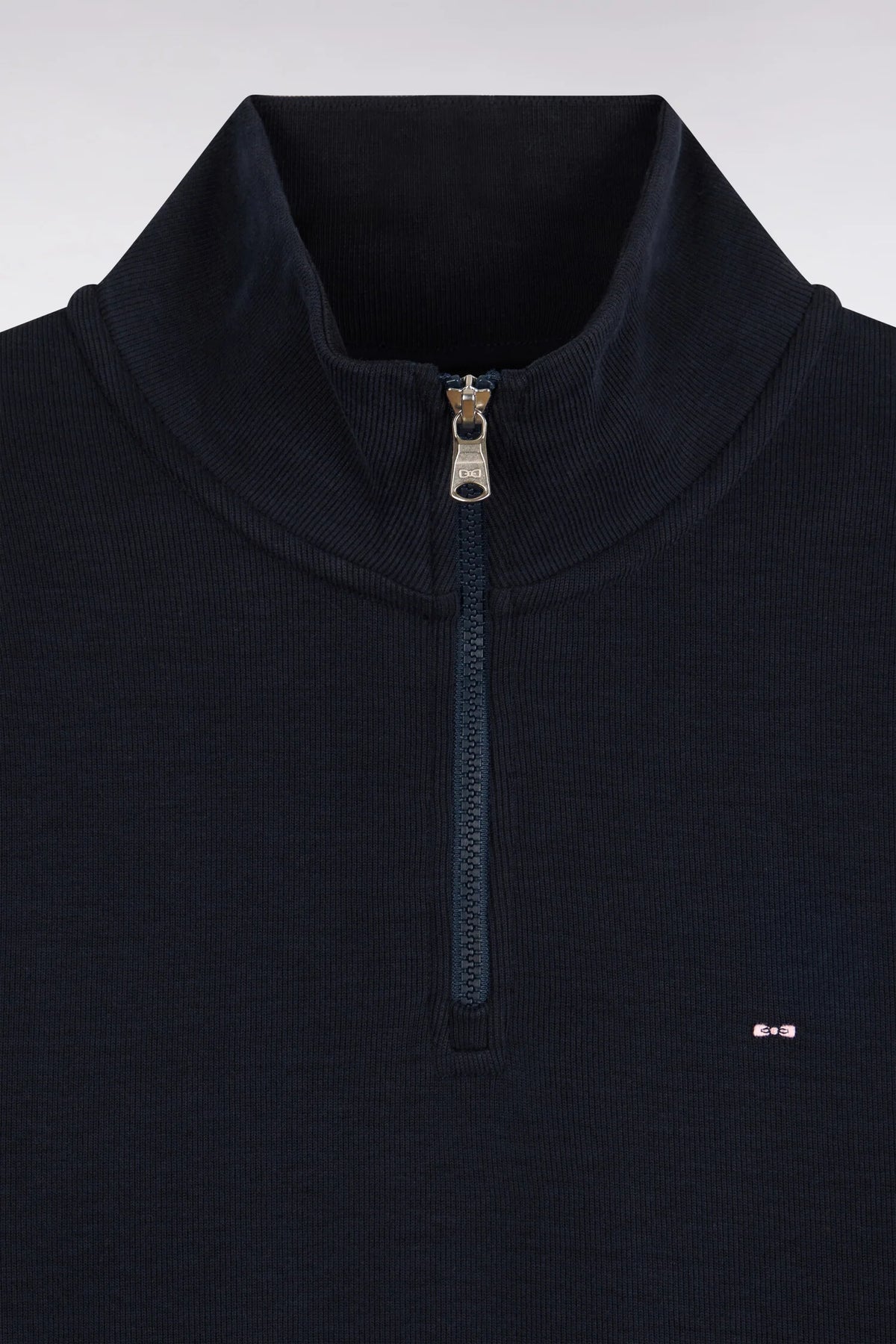 Eden Park - Cotton Fleece Trucker Neck Quarter-Zip Sweatshirt, Navy