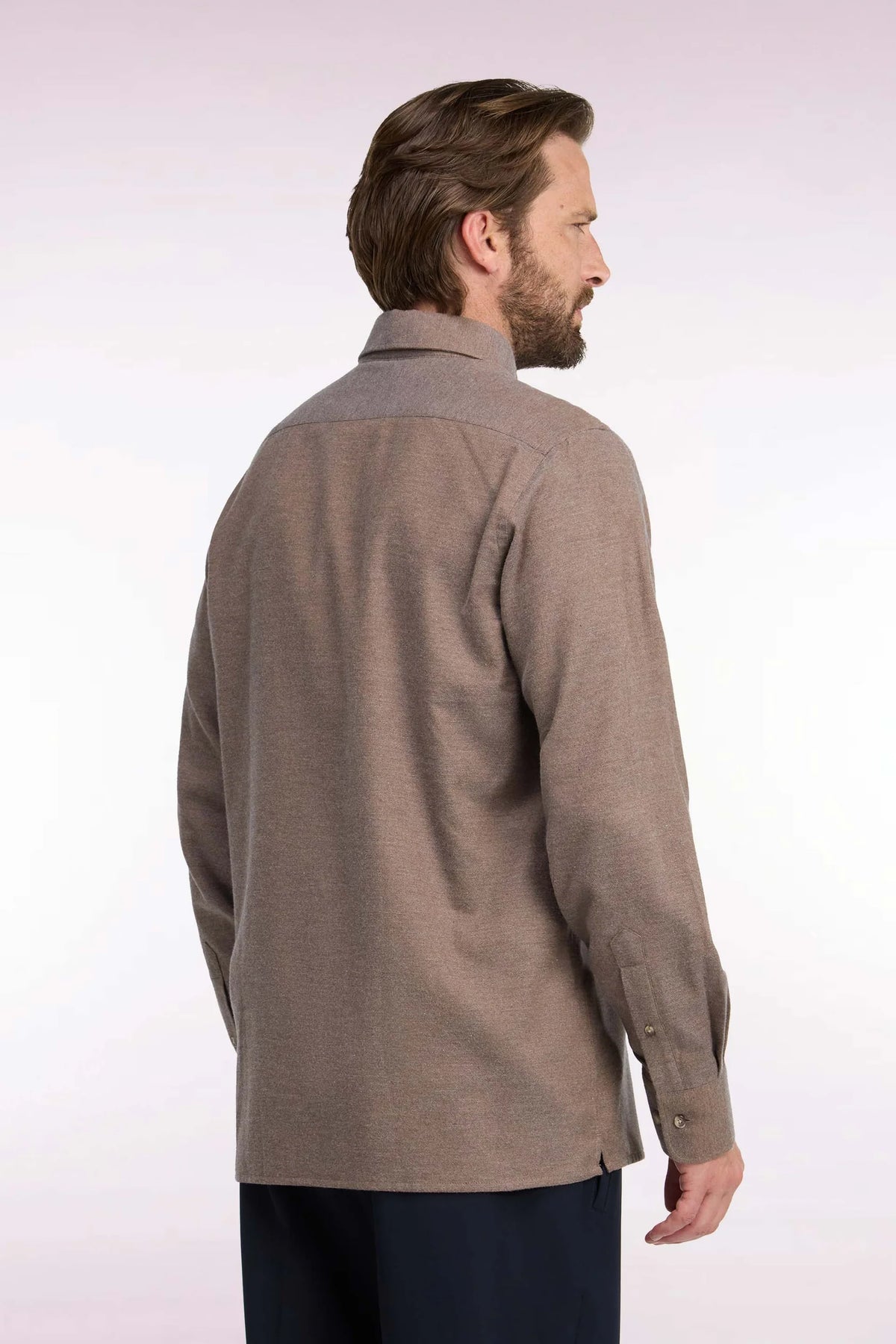 Eden Park - Straight Cut Plain Cotton Shirt, Brown