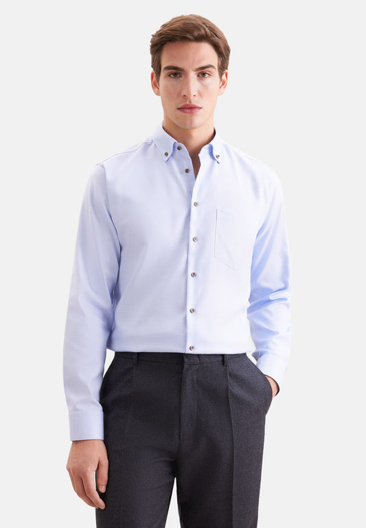 Seidensticker - Regular Fit Business Shirt, Light Blue Structure