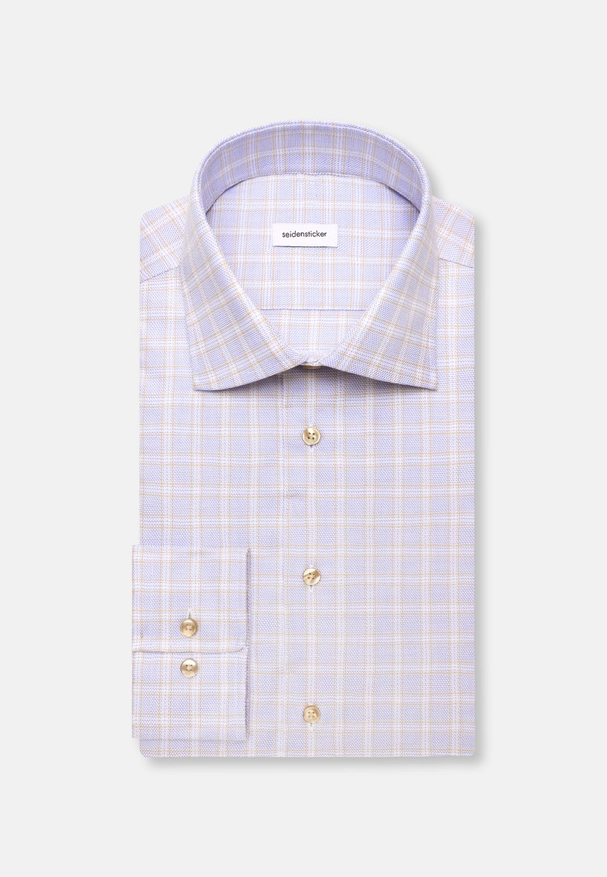 Seidensticker - Regular Fit Business Shirt, Beige Checked