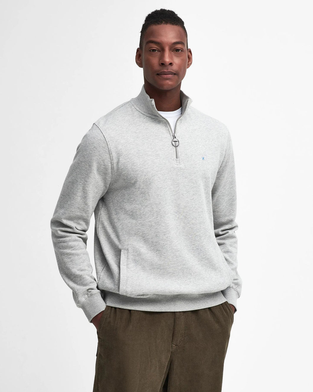 Barbour - Beckhill Half Zip Sweatshirt, Grey Marl