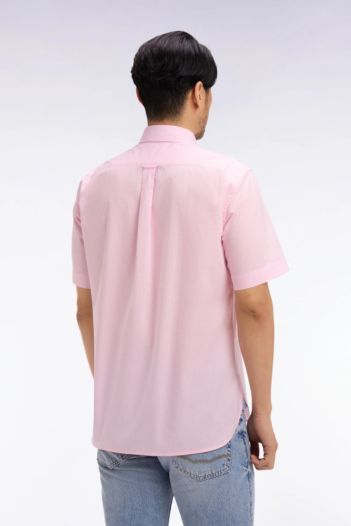 Eden Park - Short-Sleeve Gingham Cotton Shirt, Pink (3XL)
