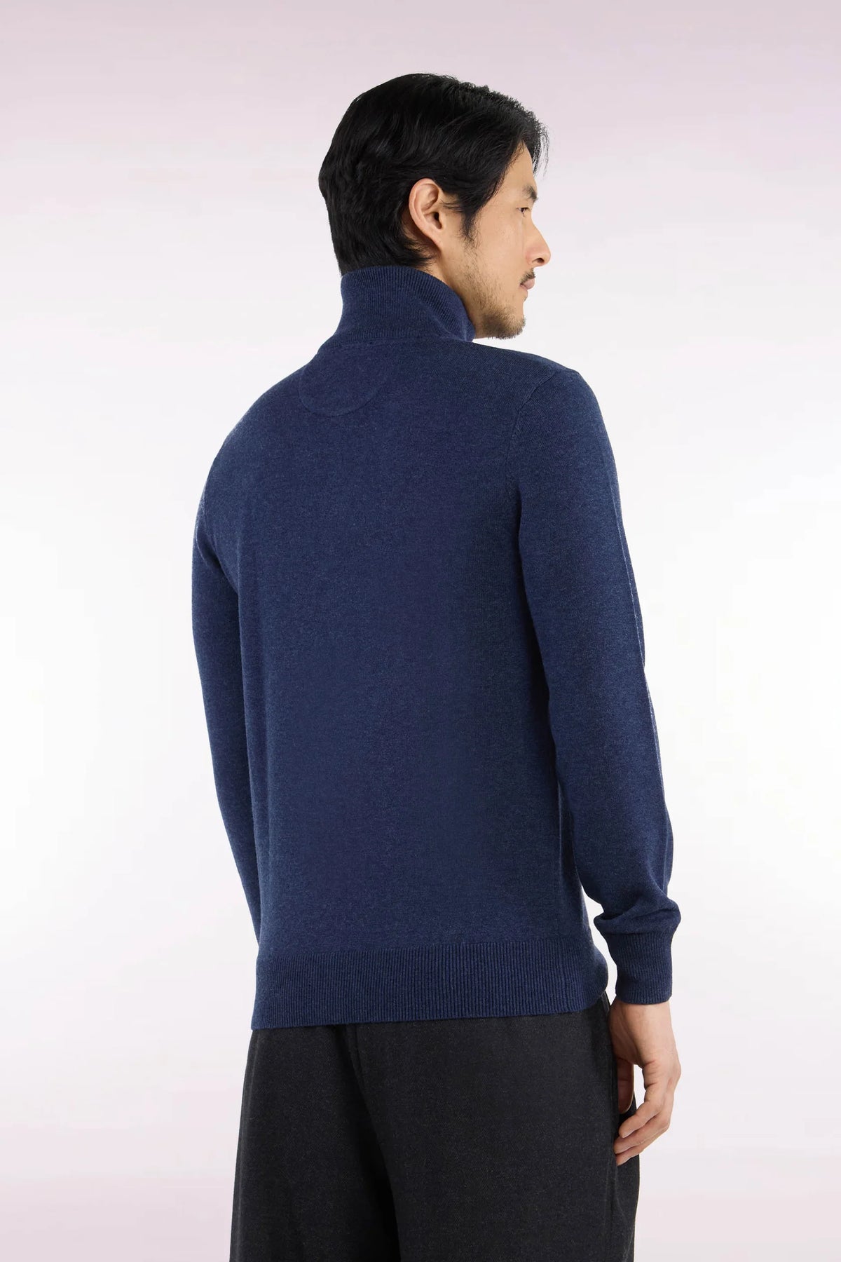 Eden Park - Wool Blend Trucker Neck Quarter-Zip, Blue