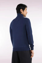 Load image into Gallery viewer, Eden Park - Wool Blend Trucker Neck Quarter-Zip, Blue
