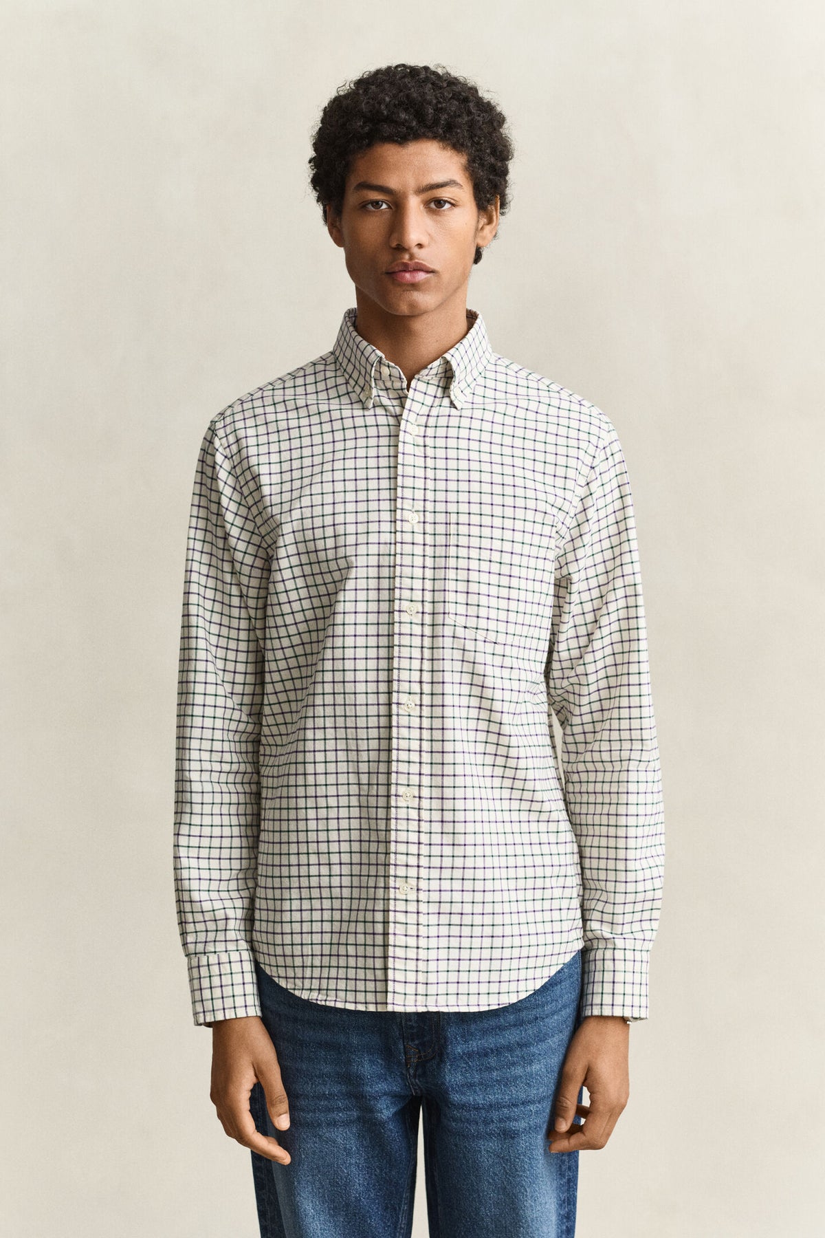 GANT - Reg Archive Oxford Check Shirt, Cream