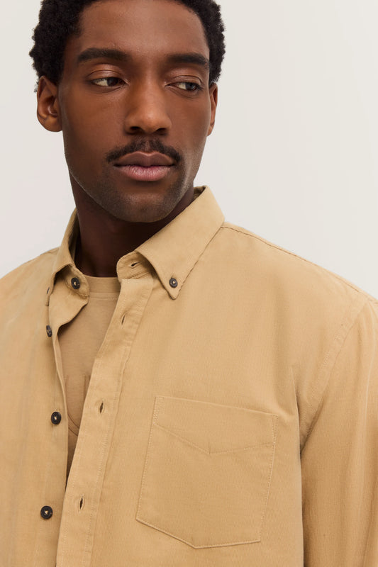Bugatti - Corduroy Button Down Shirt, Beige