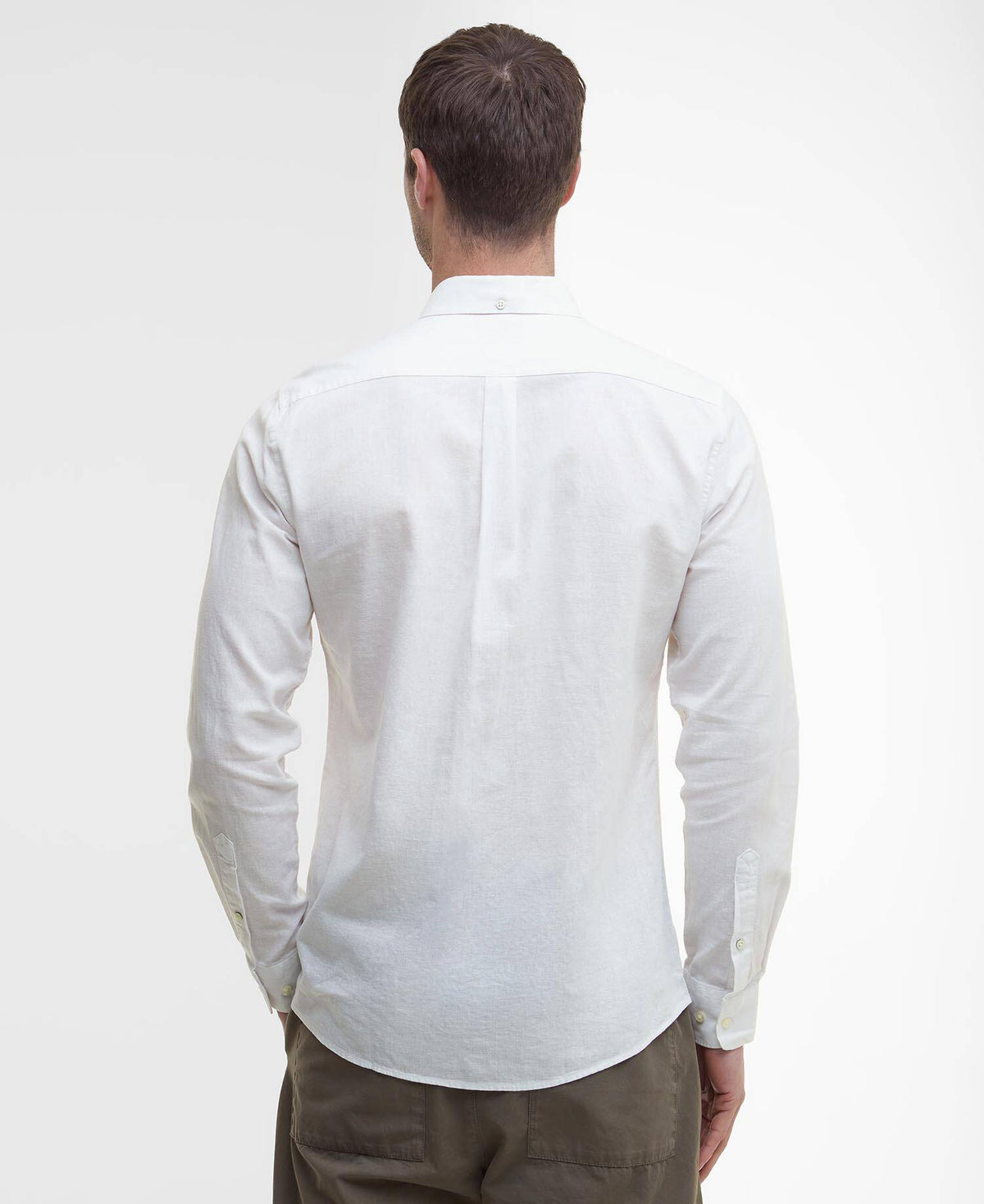 Barbour - Nelson Linen Blend Long-Sleeved Tailored Shirt, White