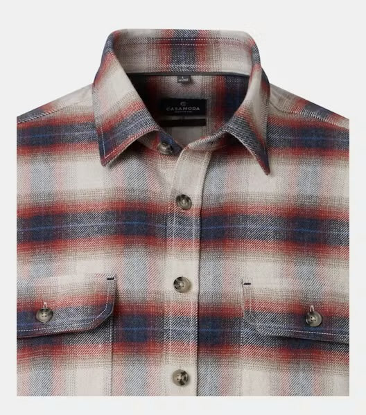 Casa Moda - Checked Overshirt, Red