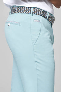Meyer - Roma Comfort Fit Fine Cotton Chino, Aqua