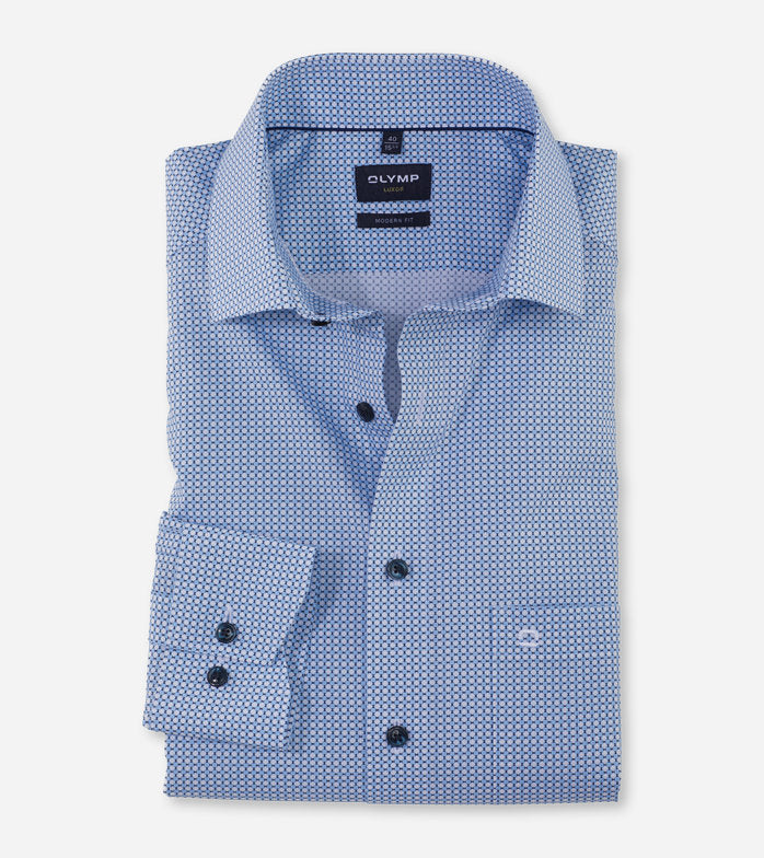 OLYMP - Luxor Business shirt, modern fit, Global Kent, Bleu