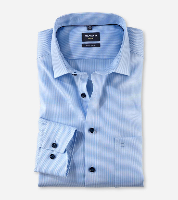 Olymp - Luxor Business Shirt, Mdern Fit, Global Kent, Bleu