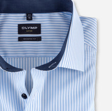 Load image into Gallery viewer, Olymp - Luxor Business Shirt, Modern Fit, Global Kent, Bleu Striped
