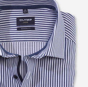OLYMP -  Luxor Modern Fit, Blue and White Stripes