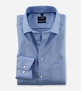 OLYMP - 3XL Luxor, Business Shirt, Modern Fit, Global Kent, Brick Blue