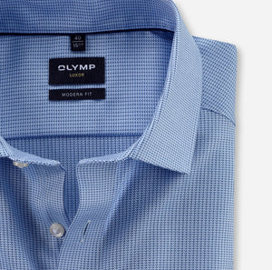OLYMP - Luxor, Business Shirt, Modern Fit, Global Kent, Brick Blue