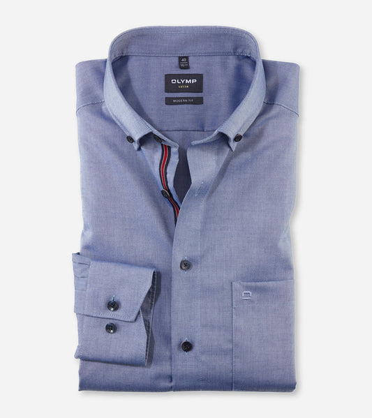 Olymp - Modern Fit, Luxor, Button-down, Smoke Blue