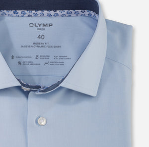 OLYMP - 3XL Luxor 24/Seven, Modern fit, Global Kent, Blue Shirt