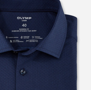 OLYMP - Luxor 24/Seven, Modern fit, Global Kent, Marine Shirt