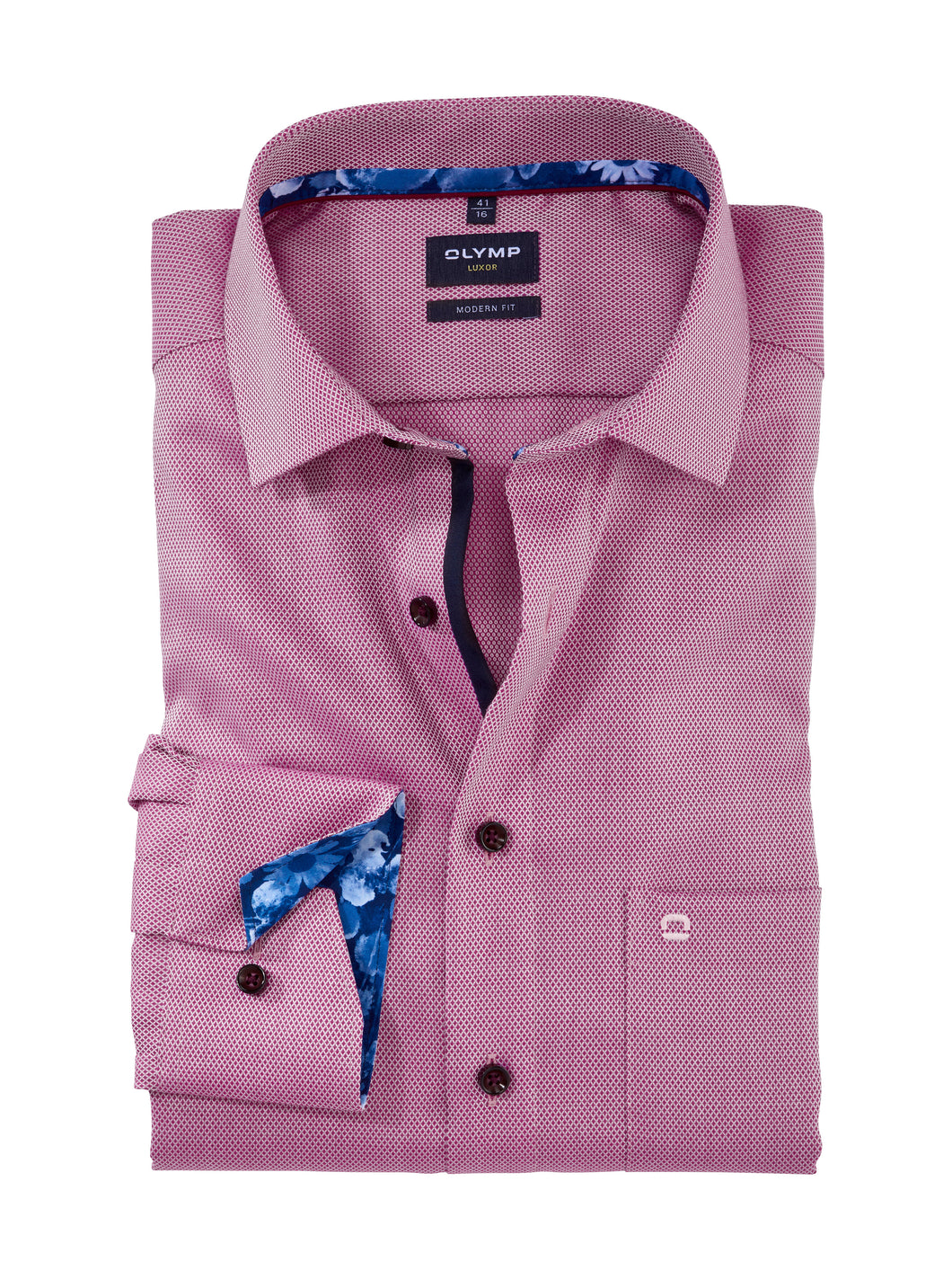 OLYMP - Modern Fit, Textured Weave, Fushsia