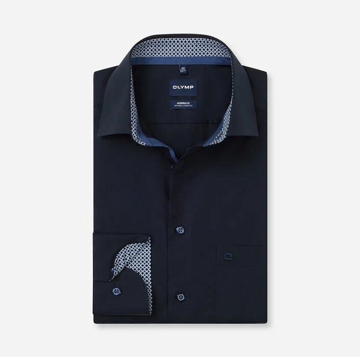 OLYMP - Luxor Modern Fit New Kent Business Shirt, Marine
