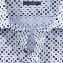 Load image into Gallery viewer, OLYMP - Modern Fit, Light Blue Squared Pattern
