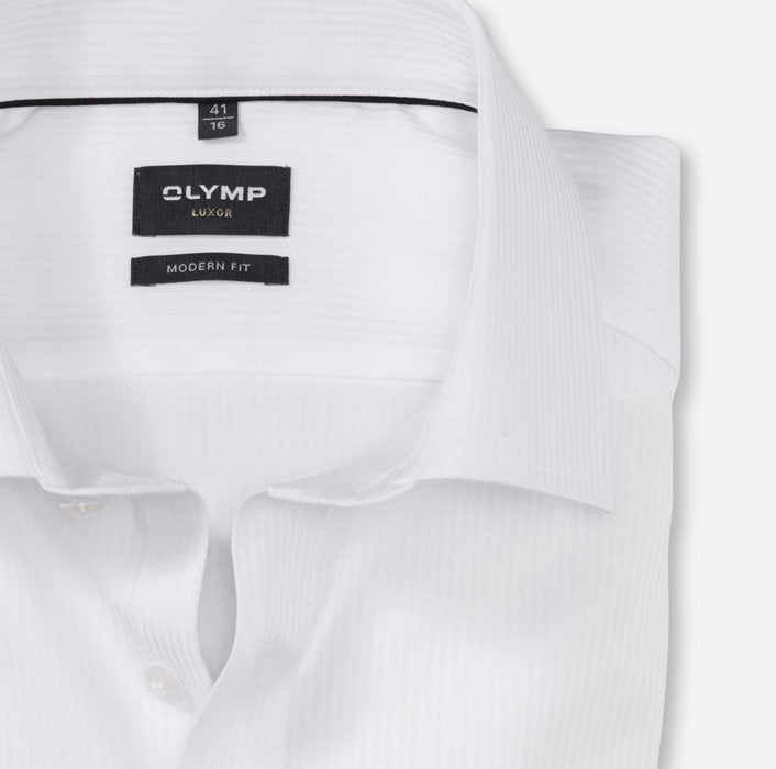 OLYMP - Modern Fit, White Striped Shirt