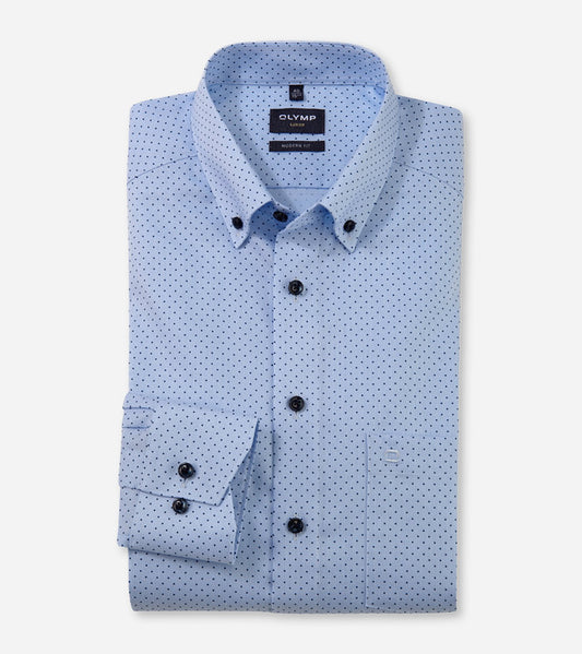OLYMP -  Modern Fit, Luxor
Business shirt, Button-down, Bleu