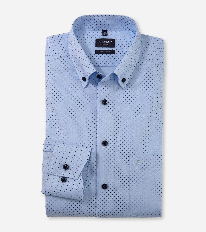 OLYMP -  Modern Fit, Luxor
Business shirt, Button-down, Bleu